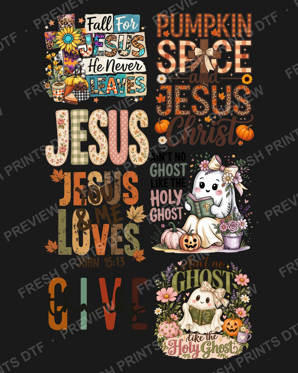 Faith and Fall Pre-Made Gang Sheet preview