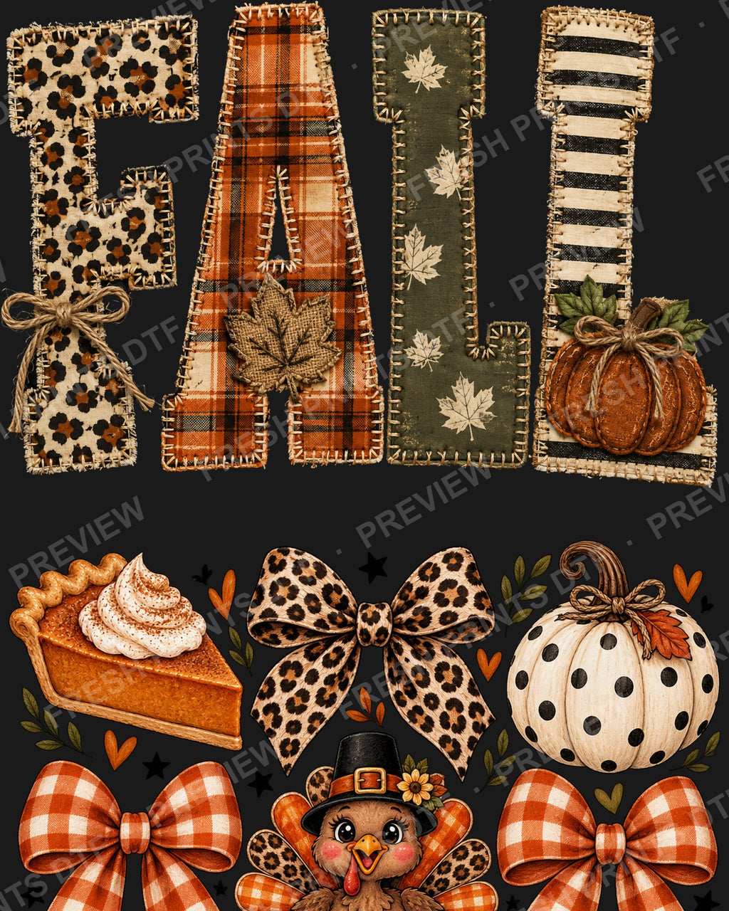 Fall Pre-Made Gang Sheet design detail