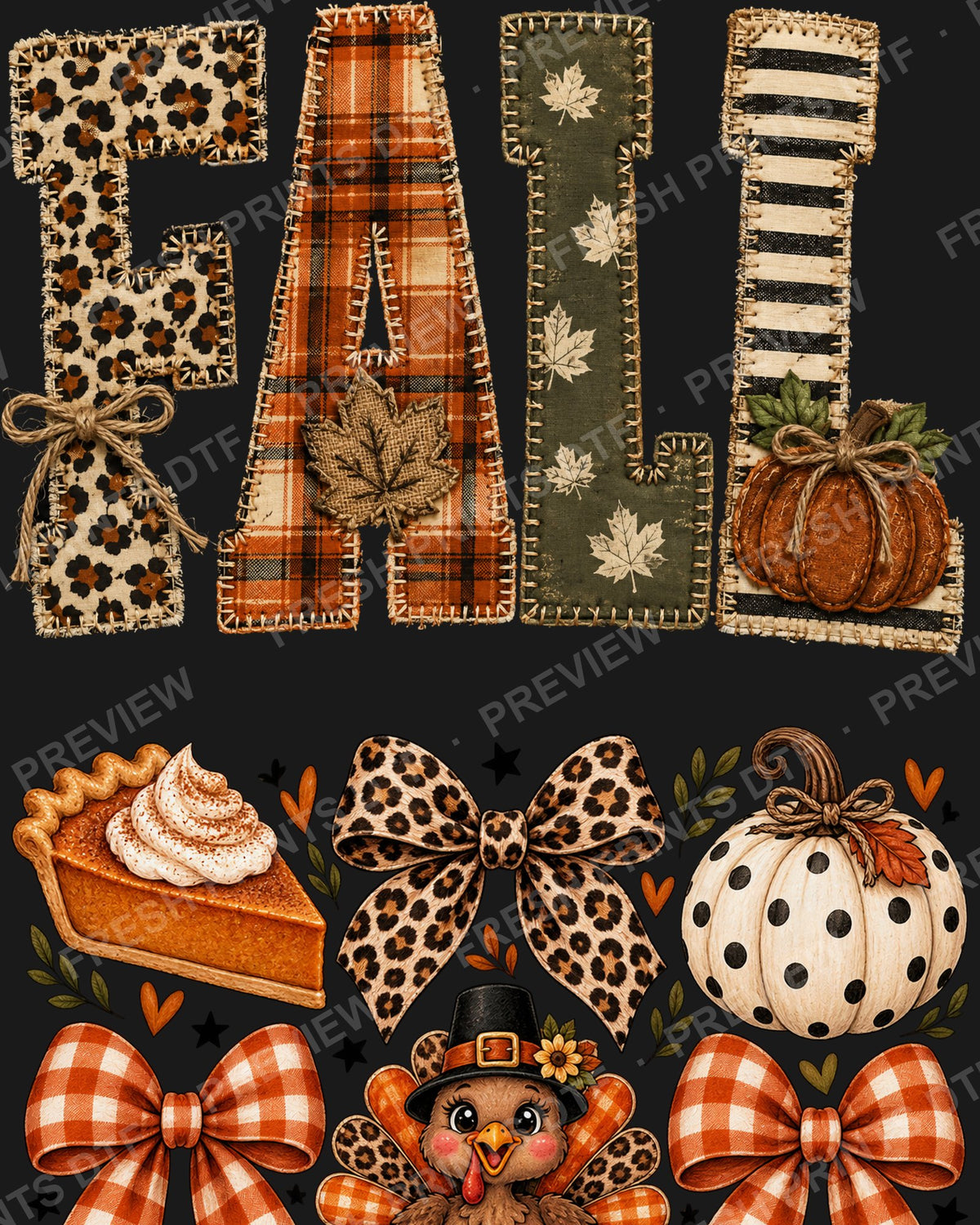 Fall Pre-Made Gang Sheet design detail