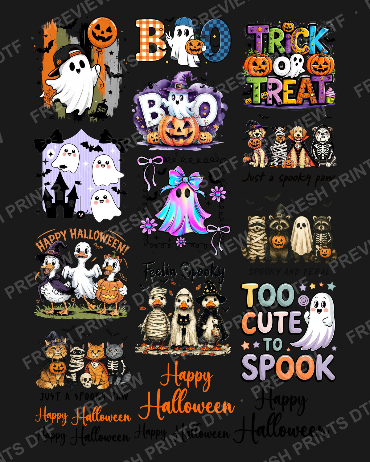Kids Halloween Pre-Made Gang Sheet preview