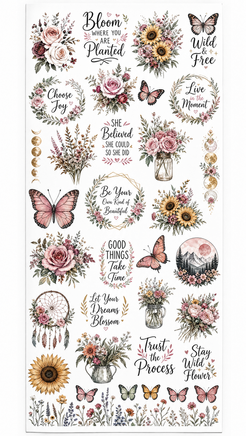 Pre-Made Gang Sheet - Floral & Boho Pack
